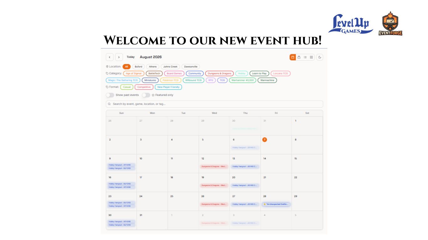 Welcome to our new event hub!