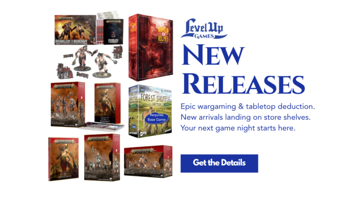 New Releases Epic wargaming & tabletop deduction. New arrivals landing on store shelves. Your next game night starts here.