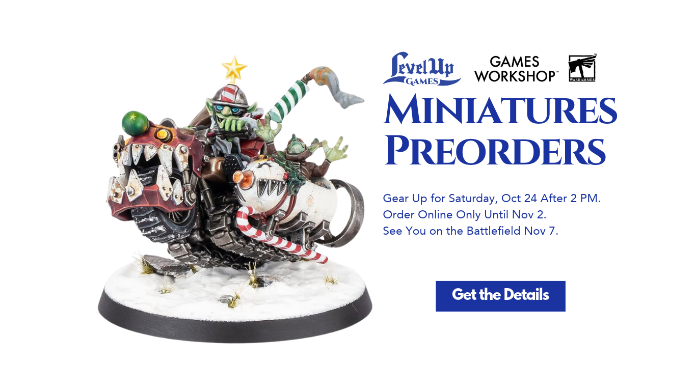 Gear Up for Saturday, Oct 24 After 2 PM. Order Online Only Until Nov 2. See You on the Battlefield Nov 7.