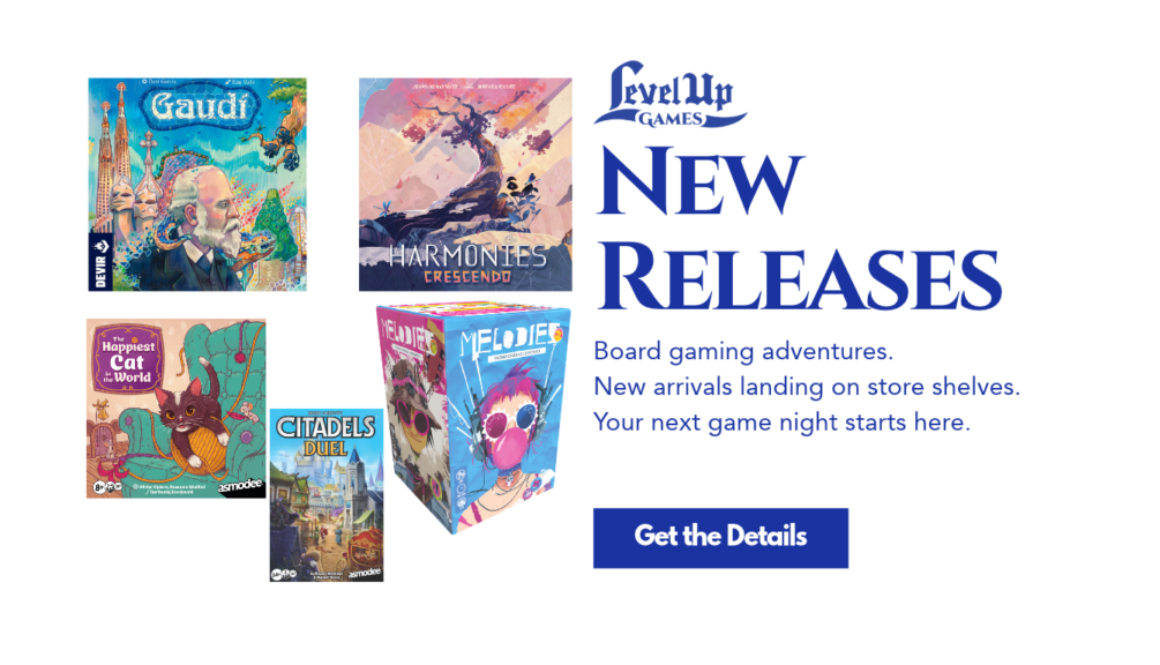New Releases Board gaming adventures. New arrivals landing on store shelves. Your next game night starts here.
