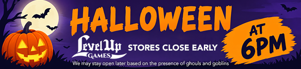 Halloween store hours for Level Up Games